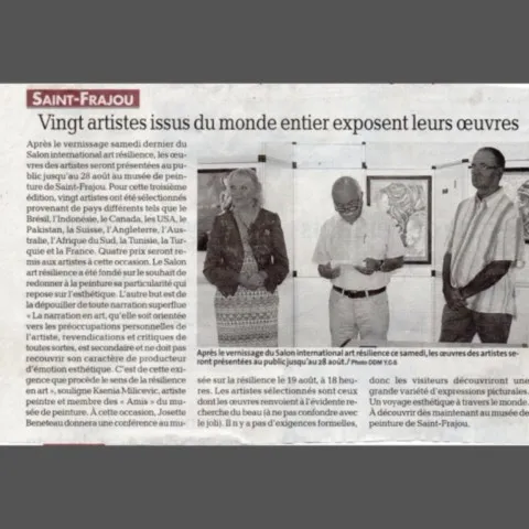Article de presse - Peinture à l'huile (oil painting) - Extrait de journal - Olivier Talon - French painter à L'Isle-sur-la-Sorgue