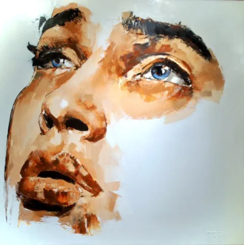 CKL - 100 x 100cm CKL — Peinture à l'huile originale (original oil painting) — Série des visages évanescents par Olivier Talon, French painter à L'Isle-sur-la-Sorgue