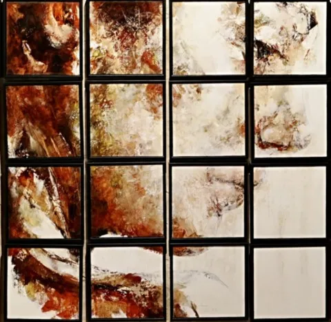 Mélancolie - 100x100cm Mélancolie — Peinture à l'huile originale (original oil painting) — Série des polyptyques par Olivier Talon, French painter à L'Isle-sur-la-Sorgue