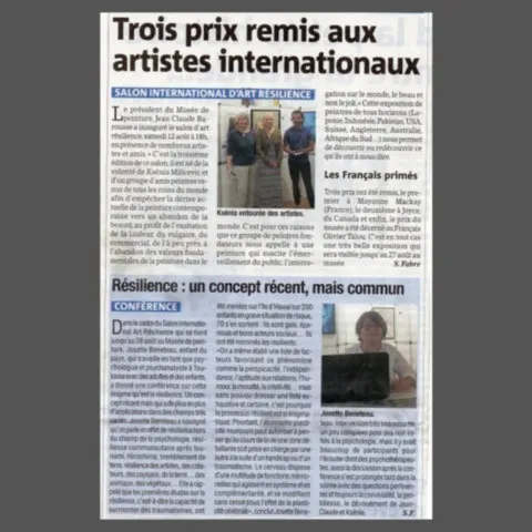 Article de presse - Concours de peinture à l'huile (oil painting) - Journal - Olivier Talon - French painter à L'Isle-sur-la-Sorgue