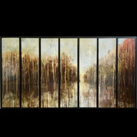 Rémanence - 7 x (17x80cm) Rémanence — Peinture à l'huile originale (original oil painting) — Série des polyptyques par Olivier Talon, French painter à L'Isle-sur-la-Sorgue